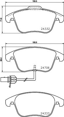 HELLA PAGID 8db355013861 -  Комплект тормозных колодок, дисковый тормоз
